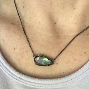 Kendra Scott Necklace Black Pearl in Gunmetal